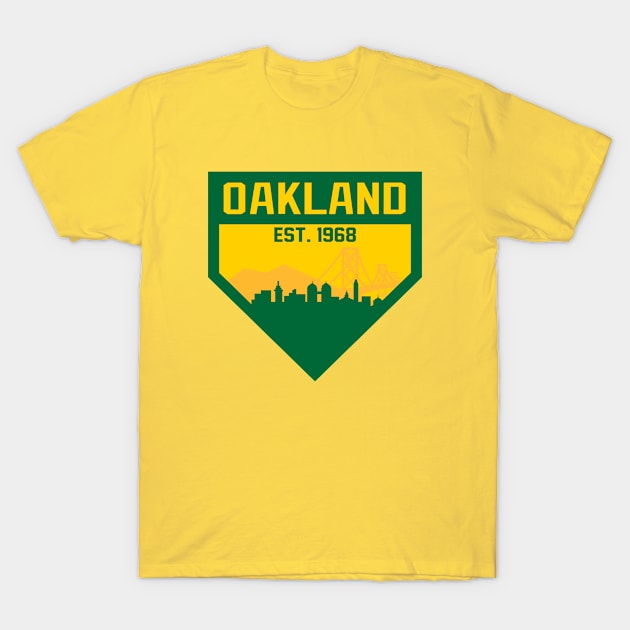 Oakland Home Plate Skyline T-Shirt by CasualGraphic